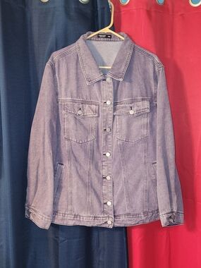 Women's Lavender Denim Jacket - Shien 4XL